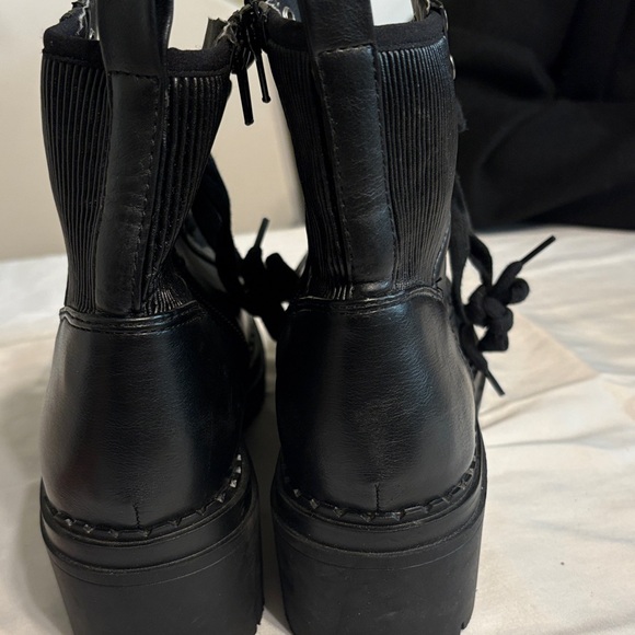 Indigo Black Women's Combat Boots - Picture 4 of 8